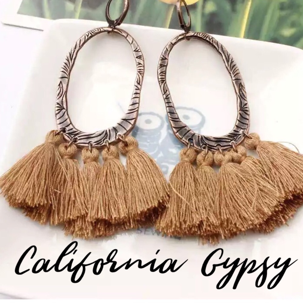 Bohemian tassel earrings - Picture 1 of 2